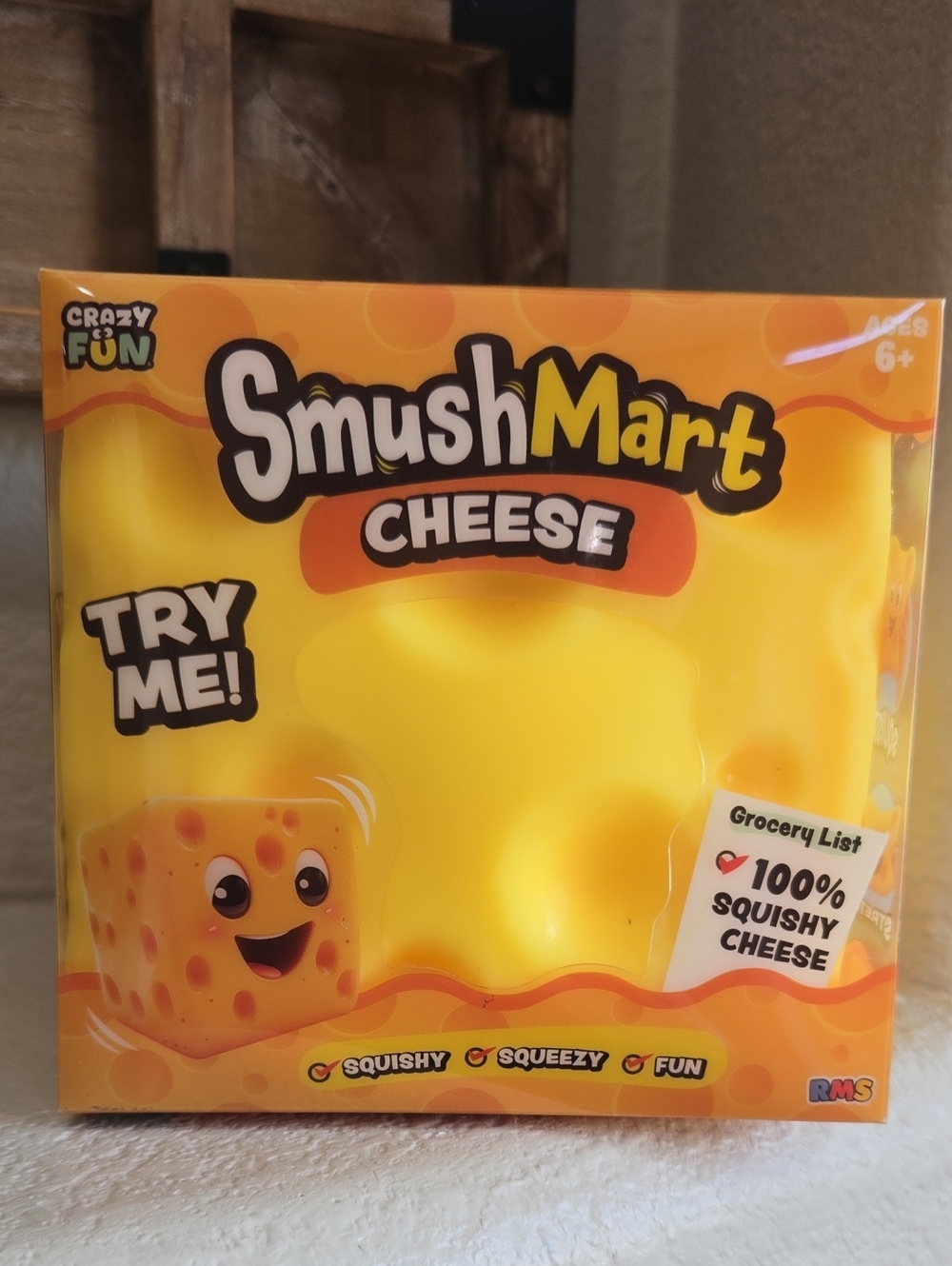 New SmushMart Cheese Squishy Toy - Yellow